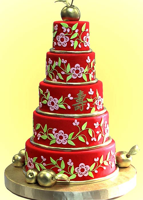 wedding cakes winter red