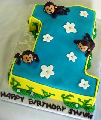 Monkey Birthday Cakes on Mod Monkey 1 First Birthday Cake