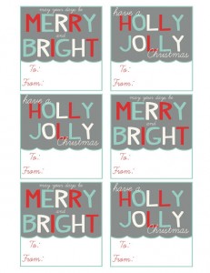 Christmas 2012 Printable Gift Tags