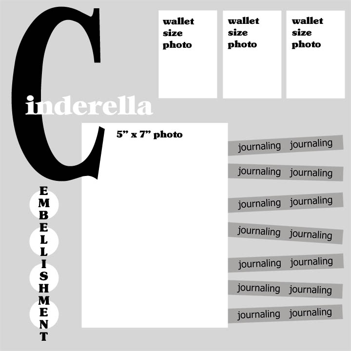 cinderella_scrapbook_layout_sketch