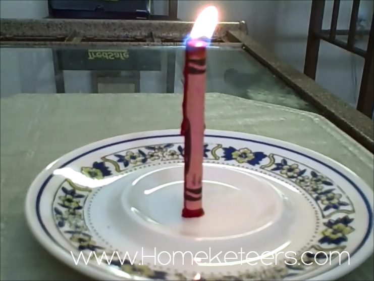 Using a Crayon as a Candle in Case of Emergency