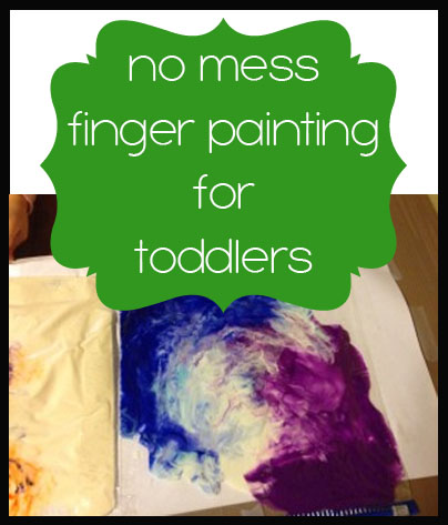 No mess finger painting for toddlers