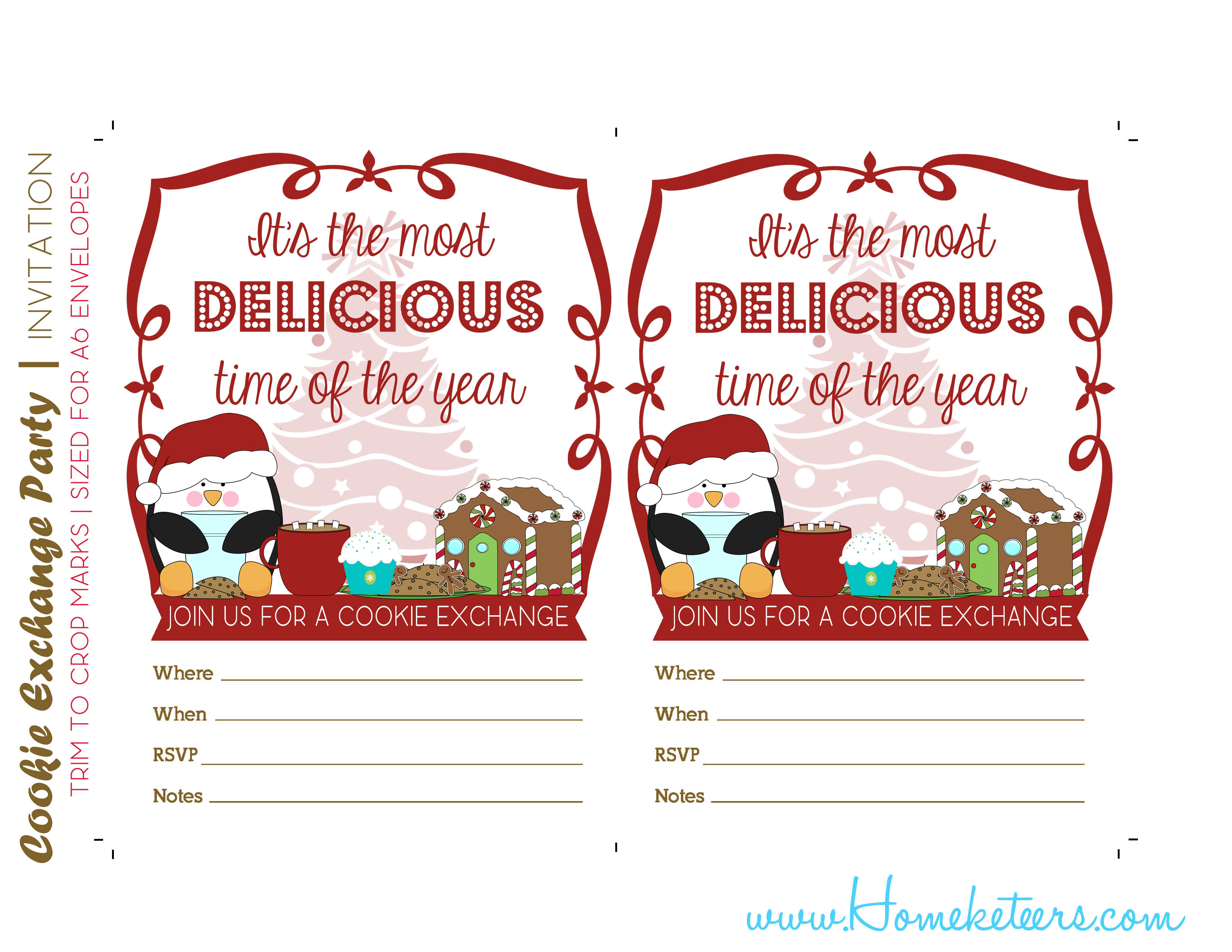 Christmas Cookie Exchange Printables Penguin Theme Free