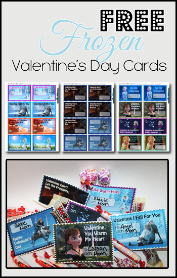 FREE Frozen Valentine's Day Card Printables