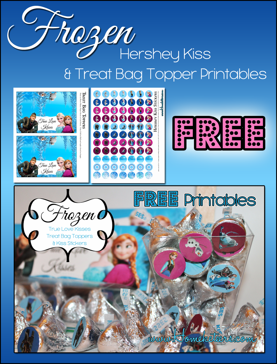 Disney’s Frozen Valentine’s Day Kisses Treat Bag Printables ~ FREE