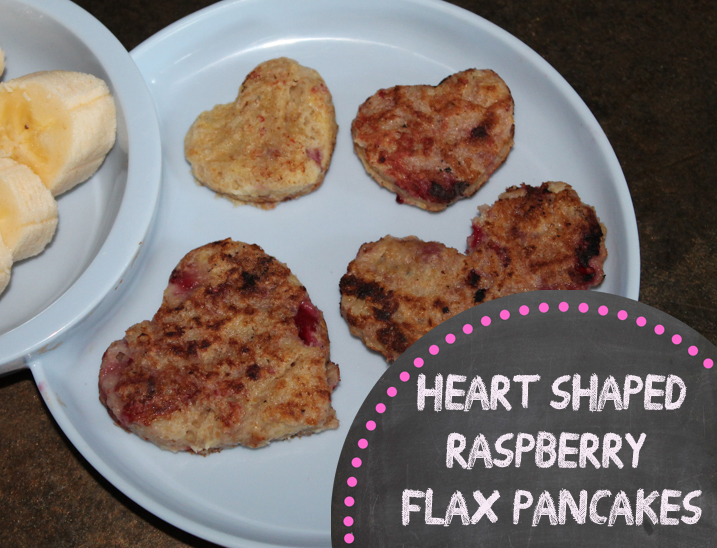 Heart Shaped {healthy} Raspberry Flax Pancakes – Valentine’s Day