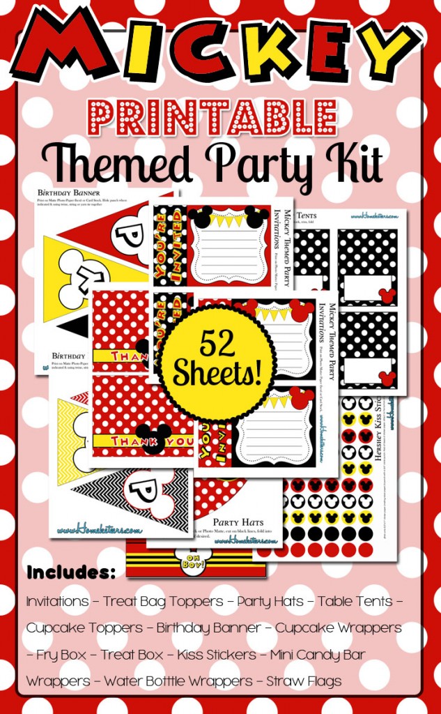 HUGE Mickey Mouse Printables Party Pack