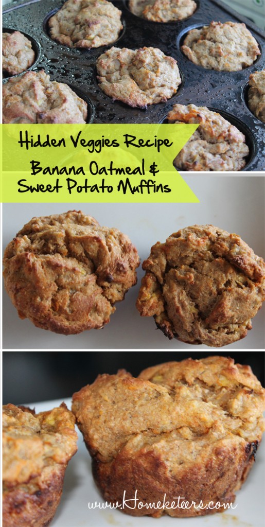hidden veggies recipe  banana oatmeal & sweet potato muffins