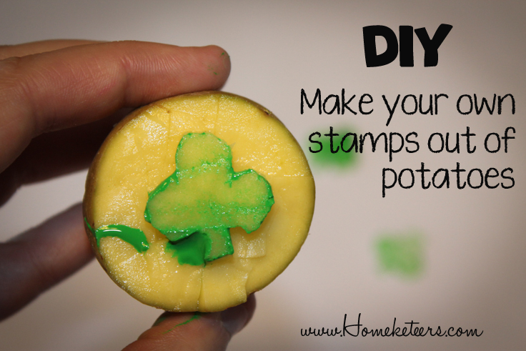 DIY St. Patrick's Day Fun Toddler Painting Activities  Potato Stamp