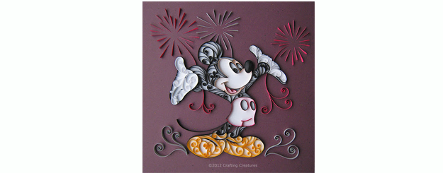 Mickey Mouse Quilled Card or Art {tutorial}