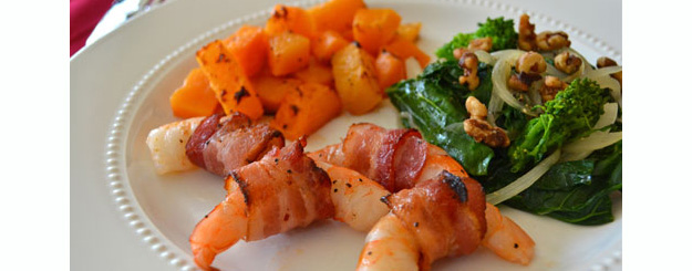 Bacon Wrapped Shrimp with Garlic Oil – eMeals recipe