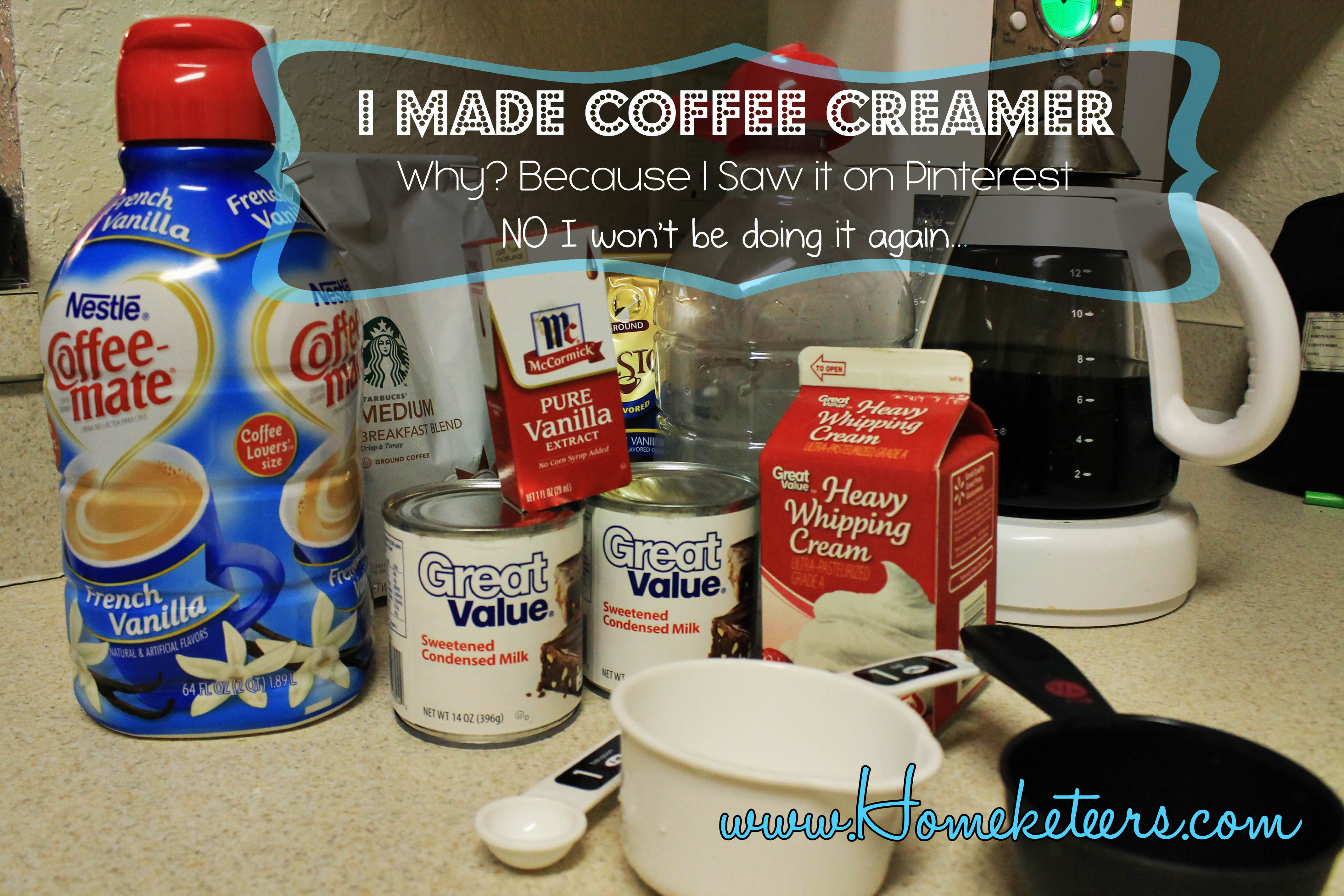 Make Your Own Coffee Creamer – Not Worth It