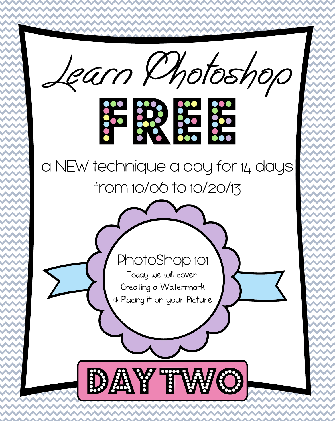 Photoshop Class Day 2 – Watermarks, how to create and place on your image