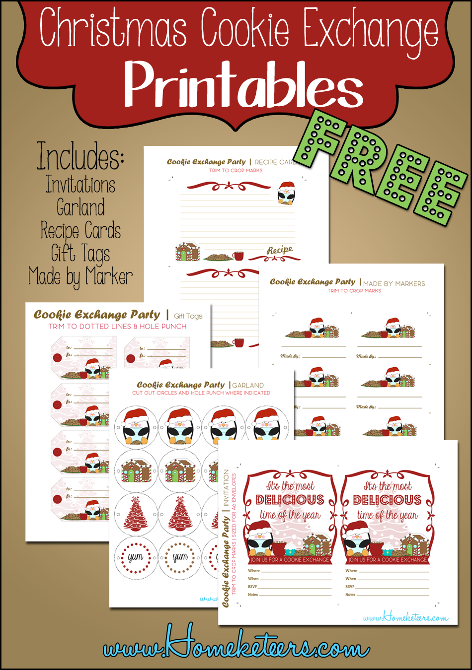 Christmas Cookie Exchange ~ Free Printables