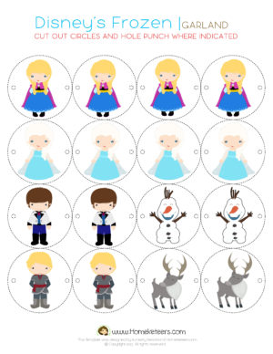 Frozen Themed Party Printable Set FREE ~ Homeketeers ~ #Free #Printables #Frozen #Party