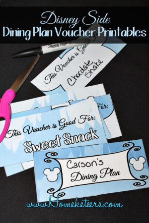 Show Your Disney Side with an At Home Dining Plan - ~FREE Printables #DisneySide