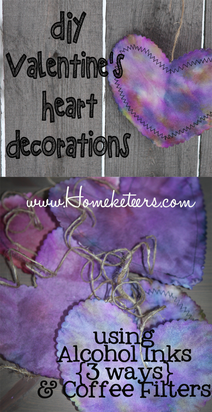 Valentine’s Day Decor using Alcohol Inks – 3 Ways – Tutorial {Paper Hearts}