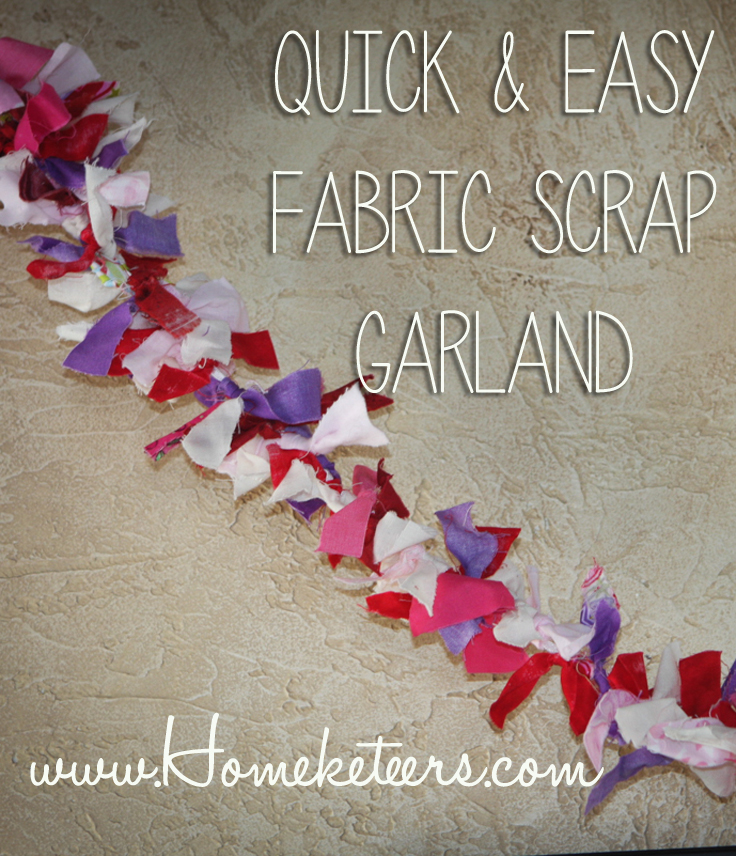 Valentine’s Day DIY Easy Fabric Scrap Garland Kids Craft